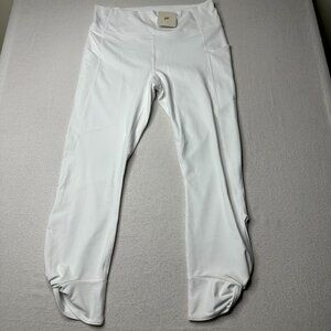 Fabletics Womens Pure Luxe Leggings Ruched Capri NWT White Size Large